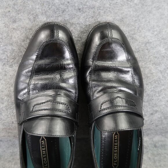 Florsheim Shoes Mens 9 Loafers Slip On Classic Leather Retro Dress Formal Black - Picture 6 of 16